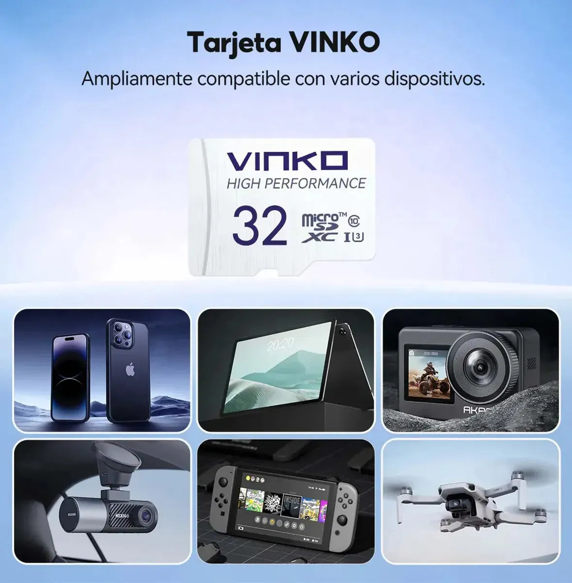 Vinko 32gb, Clase 10 U3, Velocidad De Lectura Hasta 100mb/s