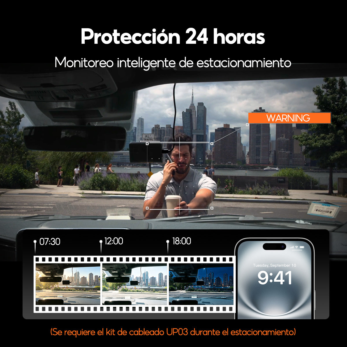 Cámara para Auto 70mai A810 Lite 4K Frontal y Trasera con Wi-Fi, GPS y Visión Nocturna HDR