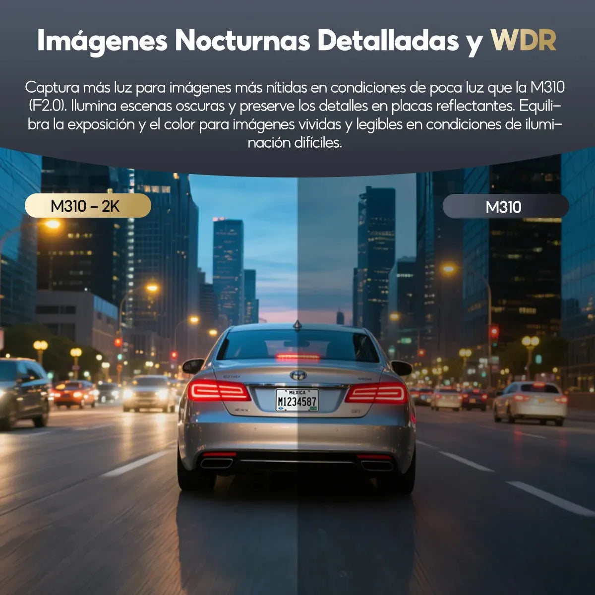Cámara Vehicular 70mai M310 2K 139° WDR WiFi Voz 24h