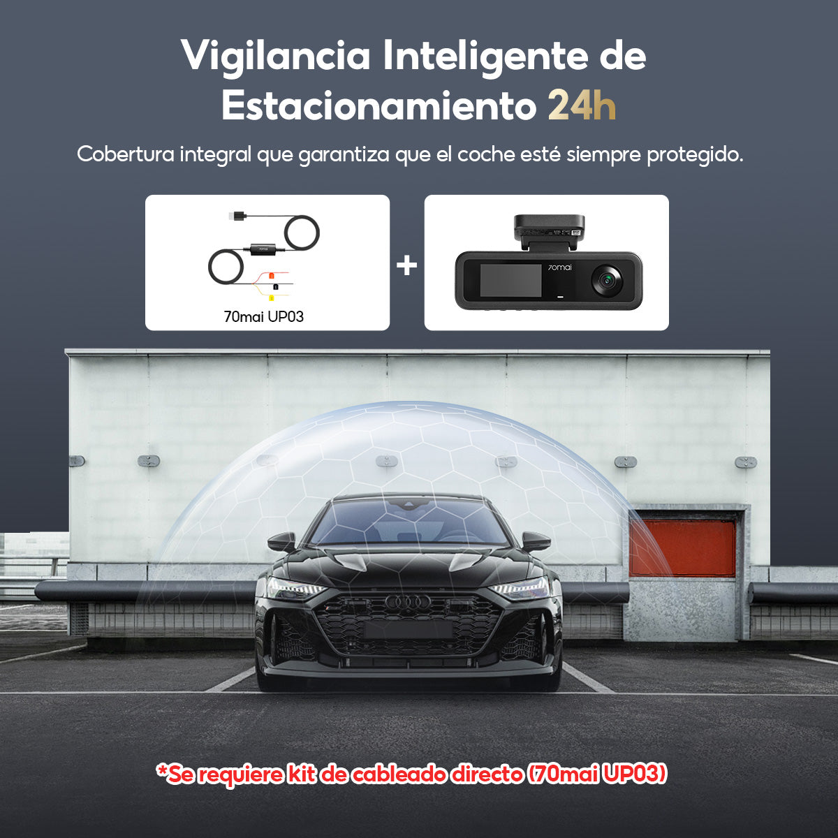 Cámara para Auto 70mai T800E con GPS, Visión Nocturna y Triple Grabación 4K HDR